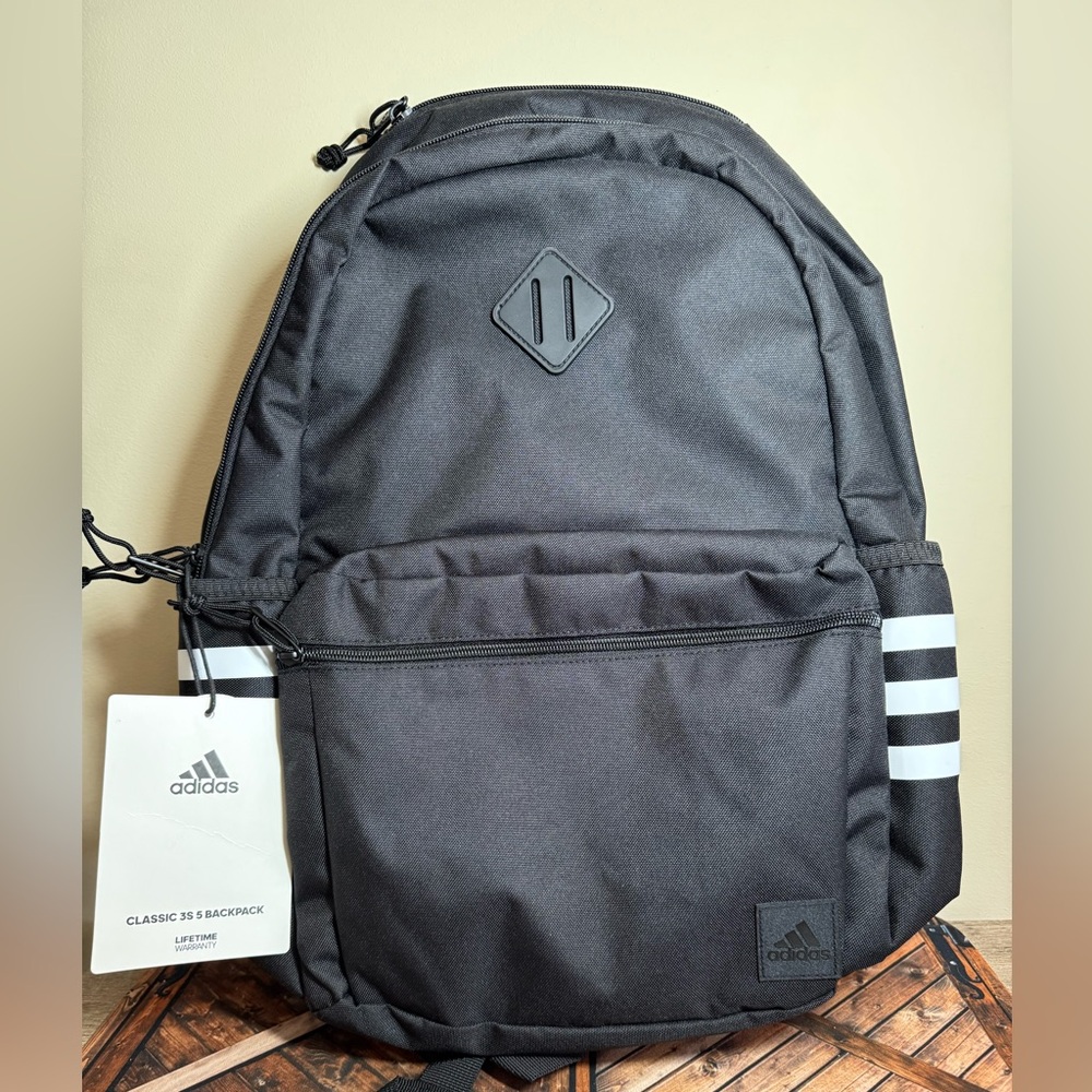 Adidas Black Sporty Backpack with Minimalist Design